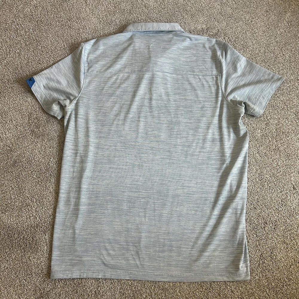 Oakley Men’s Large Polo Golf Shirt Light Stripes Blue - Picture 8 of 9